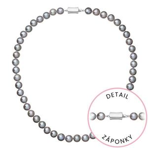 Evolution Group Perlový náhrdelník z říčních perel se zapínáním z bílého 14 karátového zlata 822028.3/9267B grey obraz