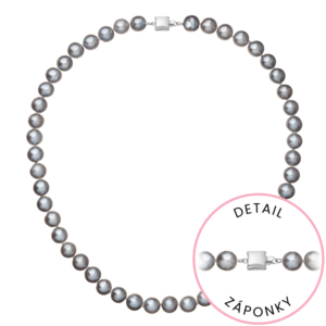 Evolution Group Perlový náhrdelník z říčních perel se zapínáním z bílého 14 karátového zlata 822028.3/9268B grey obraz