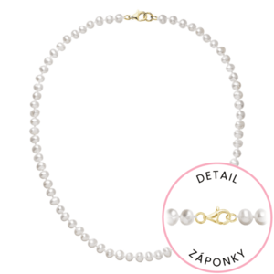 Evolution Group Perlový náhrdelník z říčních perel se zapínáním ze 14 karátového zlata 922001.1/9260 bílý obraz