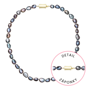 Evolution Group Perlový náhrdelník z říčních perel se zapínáním ze 14 karátového zlata 922027.3/9267A peacock obraz