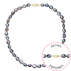 Evolution Group Perlový náhrdelník z říčních perel se zapínáním ze 14 karátového zlata 922027.3/9271A peacock obraz