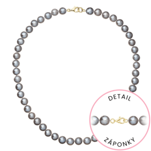 Evolution Group Perlový náhrdelník z říčních perel se zapínáním ze 14 karátového zlata 922028.3/9260 grey obraz