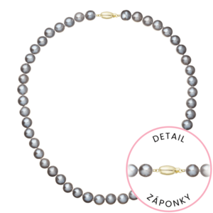 Evolution Group Perlový náhrdelník z říčních perel se zapínáním ze 14 karátového zlata 922028.3/9271A grey obraz