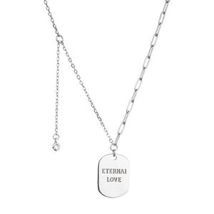 Evolution Group Stříbrný náhrdelník placička ETERNAL LOVE a přívěsek s mini zirkonkem 12070.1 obraz