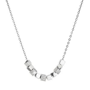 Evolution Group Stříbrný náhrdelník kostičky na řetízku se zirkony 12071.1 obraz