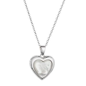 Evolution Group Stříbrný náhrdelník perleťové srdce 12075.1 obraz