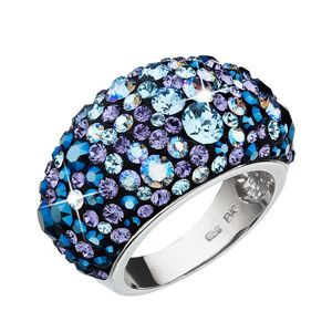Evolution Group Stříbrný prsten s krystaly Swarovski modrý 35028.3 blue style obraz