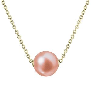 Evolution Group Pozlacený stříbrný náhrdelník s růžovou říční perlou na řetízku 22047.3 pink obraz