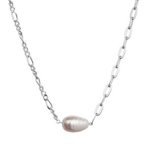 Evolution Group Stříbrný náhrdelník s říční oválnou perlou 22049.1 obraz