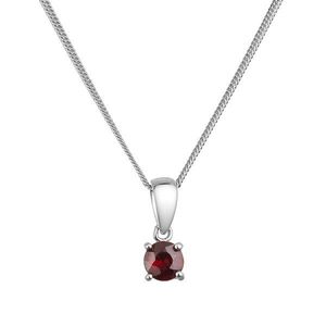 Evolution Group Stříbrný náhrdelník s rudým pravým kamenem 12078.3 garnet obraz
