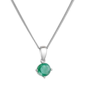Evolution Group Stříbrný náhrdelník s pravým kamenem zelený 12080.3 emerald obraz