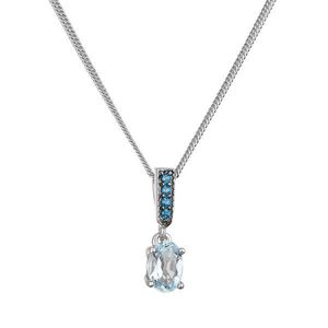 Evolution Group Stříbrný náhrdelník luxusní s pravými kameny modrý 12082.3 london nano, sky topaz obraz