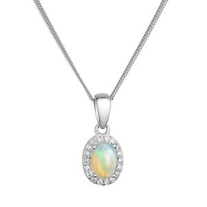 Evolution Group Stříbrný náhrdelník luxusní s pravým opálem bílý 12085.3 opál obraz