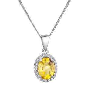 Evolution Group Stříbrný náhrdelník luxusní s pravým kamenem žlutý 12086.3 citrine obraz