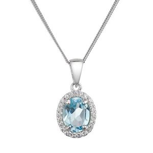 Evolution Group Stříbrný náhrdelník luxusní s pravým kamenem modrý 12086.3 sky topaz obraz