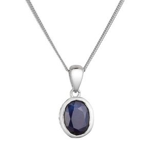 Evolution Group Stříbrný náhrdelník s pravým kamenem temně modrý 12087.3 dark sapphire obraz