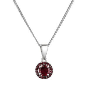 Evolution Group Stříbrný náhrdelník luxusní s pravými kameny rudý 12088.3 garnet obraz