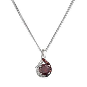 Evolution Group Stříbrný náhrdelník luxusní s pravými kameny rudá slza 12089.3 garnet obraz