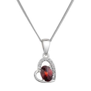 Evolution Group Stříbrný náhrdelník luxusní s pravým kamenem rudé srdce 12090.3 garnet chekker obraz