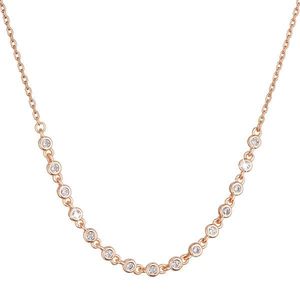 Evolution Group Pozlacený stříbrný ROSE náhrdelník s malými zirkony 12094.1 crystal obraz
