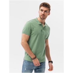 Zelené pánské polo tričko bez potisku Ombre Clothing S1374 basic basic obraz