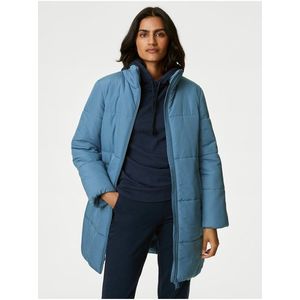 Modrý dámský zimní prošívaný kabát Marks & Spencer obraz