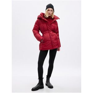 Červená dámská zimní prošívaná bunda s kapucí GAP PrimaLoft® obraz