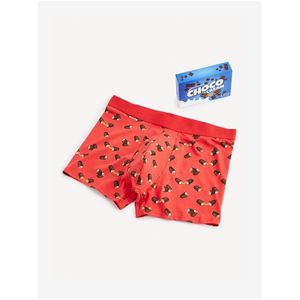 Červené pánské vzorované boxerky Celio Choco obraz