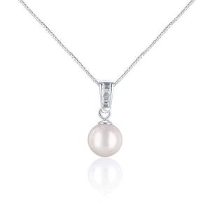 JwL Luxury Pearls Elegantní náhrdelník s mořskou perlou Akoya a krystaly JL0658 (řetízek, přívěsek) obraz