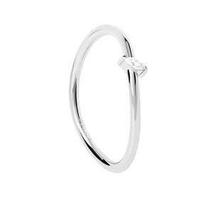 PDPAOLA Něžný stříbrný prsten se zirkonem Leaf Essentials AN02-842 50 mm obraz