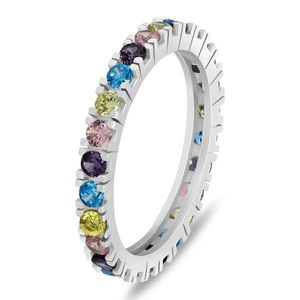 Brilio Silver Hravý stříbrný prsten s barevnými zirkony RI116WRBW 50 mm obraz