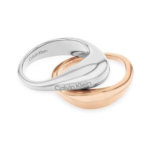 Calvin Klein Stylová souprava bicolor prstenů Elongated Drops 35000449 52 mm obraz