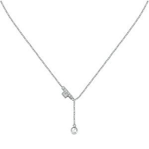 Trussardi Jemný ocelový náhrdelník s krystaly T-Logo TJAXC08 obraz
