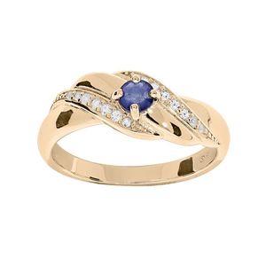 Troli Elegantní pozlacený prsten s modrými zirkony PO/SR08997B 60 mm obraz