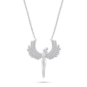 Brilio Silver Blyštivý stříbrný náhrdelník Andělé se zirkony NCL143W obraz