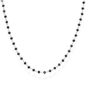 Amen Nadčasový stříbrný náhrdelník s černými krystaly Romance CLBN 45 cm obraz
