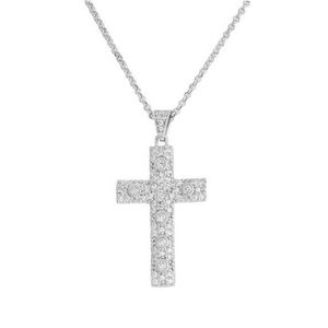 Amen Stříbrný náhrdelník se zirkony Křížek Cross CCZBB (řetízek, přívěsek) obraz