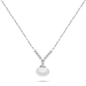 Brilio Silver Překrásný stříbrný náhrdelník s pravou perlou NCL81W obraz