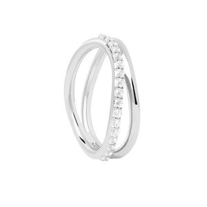PDPAOLA Půvabný stříbrný prsten se zirkony Twister Essentials AN02-844 50 mm obraz
