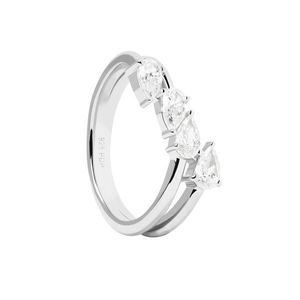 PDPAOLA Blyštivý stříbrný prsten se zirkony Terra Essentials AN02-861 50 mm obraz