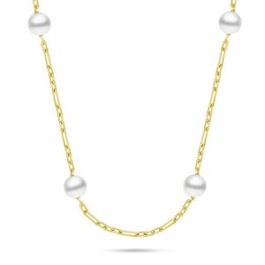 Brilio Silver Pozlacený náhrdelník s Majorica perlami NCL140Y obraz