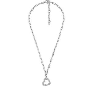 Michael Kors Romantický stříbrný náhrdelník se zirkony Pavé Heart MKC1647CZ040 obraz