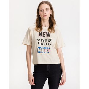 Tommy Jeans New York City Crop top Béžová obraz