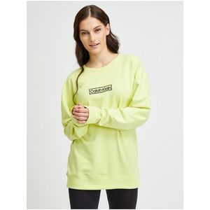 Neonově zelené dámské tričko s dlouhým rukávem Calvin Klein Jeans obraz