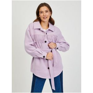 Světle fialová košilová bunda s třásněmi ORSAY obraz