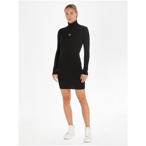 Černé dámské svetrové šaty s rolákem Calvin Klein Jeans obraz