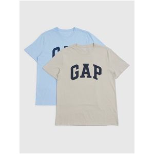 Sada dvou pánských triček v modré a béžové barvě GAP obraz
