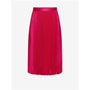 Tmavě růžová dámská saténová plisovaná midi sukně JDY Sarah obraz