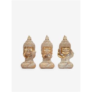 Sada tří sošek Buddha SIFCON ve zlaté barvě obraz