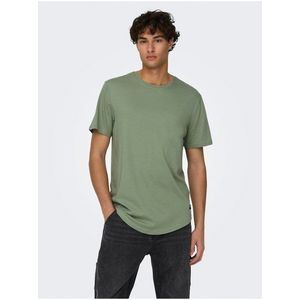 Zelené pánské basic tričko ONLY & SONS Matt Longy obraz